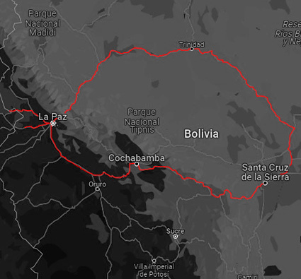 map rider motorcycle Bolivia