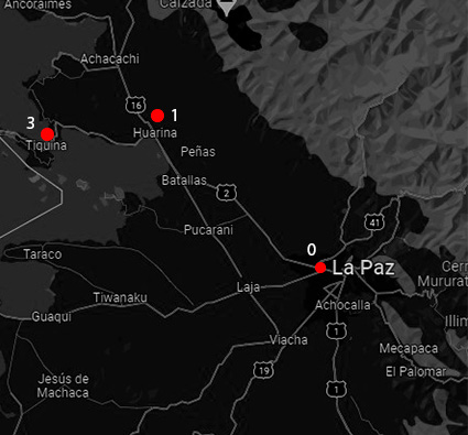 map La Paz - Huarina