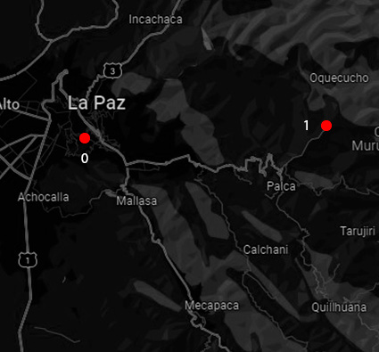 map La Paz - star - Takesi