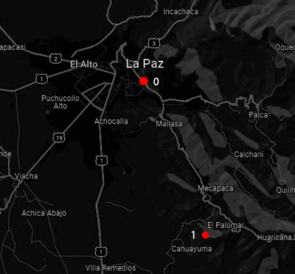 map La Paz - Yanari