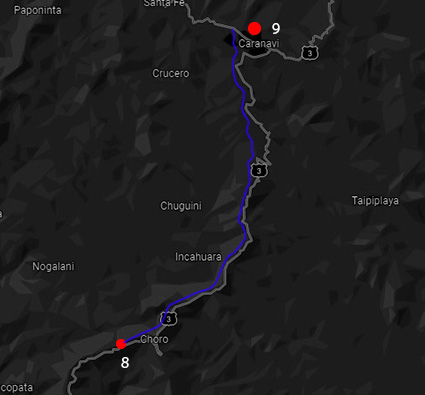 map rafting Choro Caranavi 
