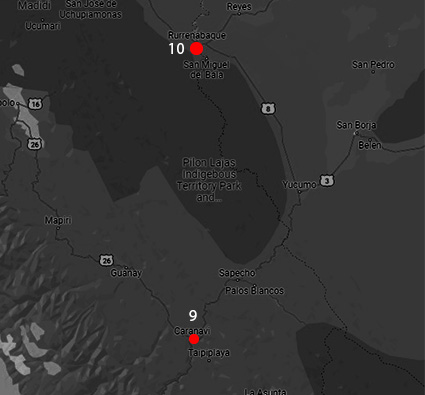 map Caranavi - Rurrenabaque